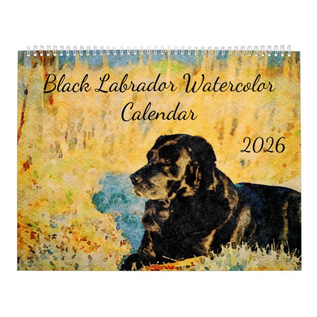 Calendrier 2026 Black Lab Dog Lover Bird Hunting Dog Gift (Protection)