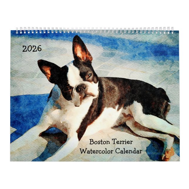 Calendrier 2026 Boston Terrier Dog Owners Lovers Bostons Gift (Protection)