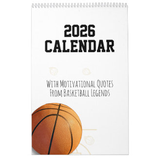Calendrier 2026 Calendar Basketball Inspirational Quotes 