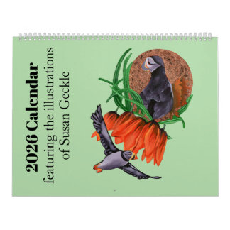 Calendrier 2026 Calendar featuring nature illustrations