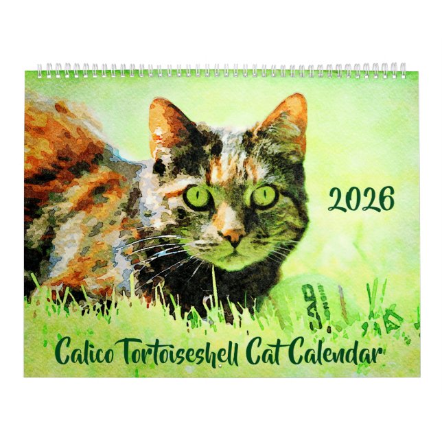 Calendrier 2026 Calico Tortoiseshell Cat Owners Lovers Gift (Protection)
