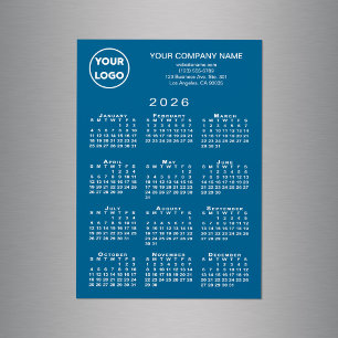 Calendrier 2026 Carte magnétique Texte Logo Entrep
