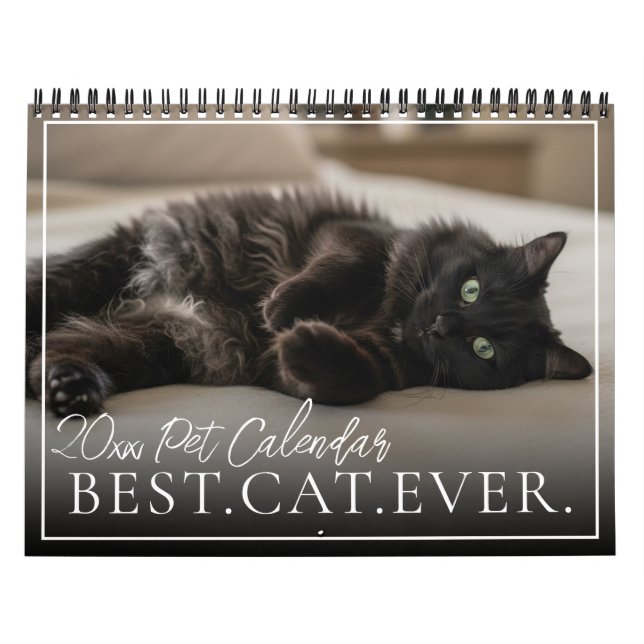 Calendrier 2026 Custom Pet Cat Best Cat Ever Your Photo (Protection)