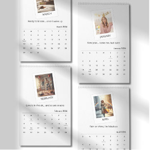 Calendrier 2026 de citations élégantes avec photo