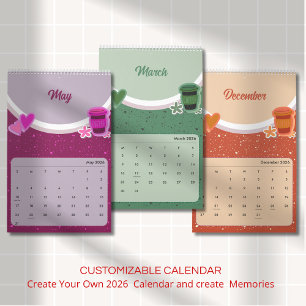 Calendrier 2026 de tasse de café mignonne