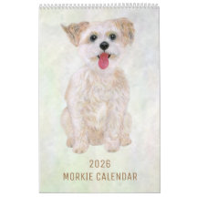 Calendrier 2026 du chien morkie