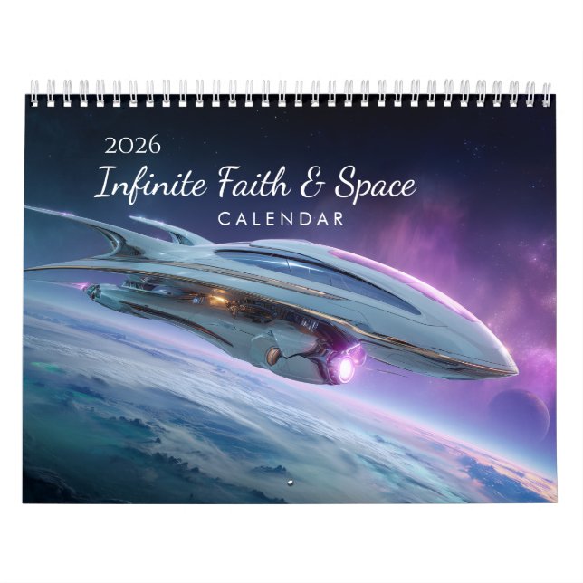 Calendrier 2026 Faith Biblical Verse Space Wall Calendar  (Protection)
