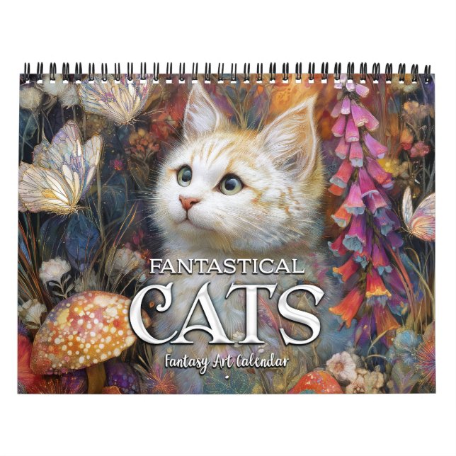 Calendrier 2026 Fantastical Cats 5 Fantasy Art Calendar (Protection)