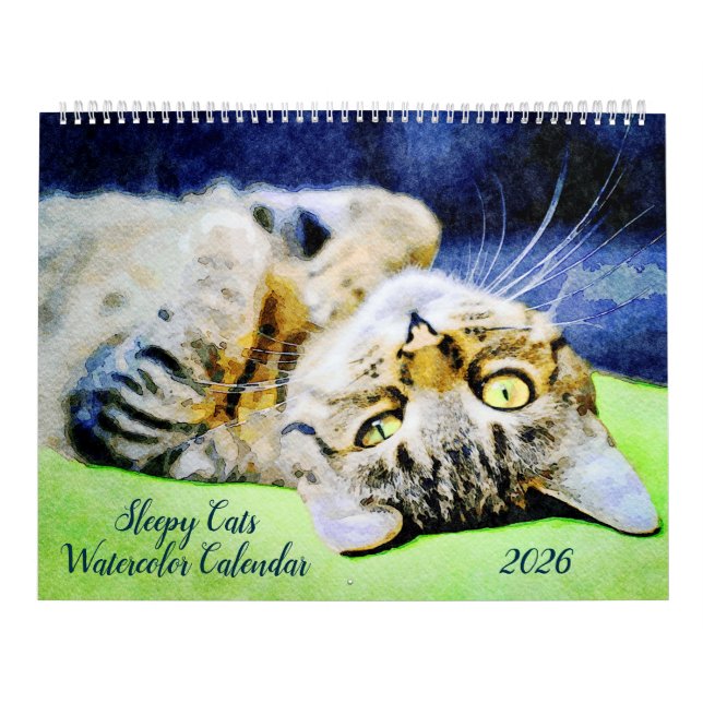 Calendrier 2026 Funny Lazy Sleepy Cat Relaxing Cat Lover Gift (Protection)