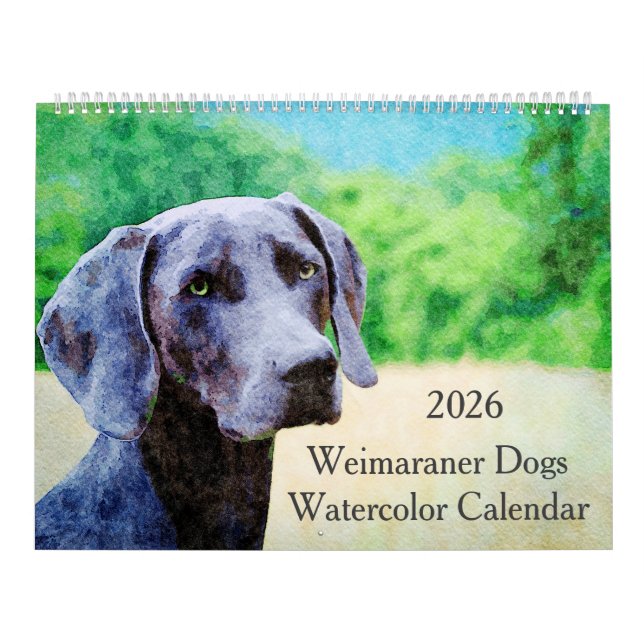 Calendrier 2026 Ghostly Weimaraner Dog Owner Lover Gift (Protection)