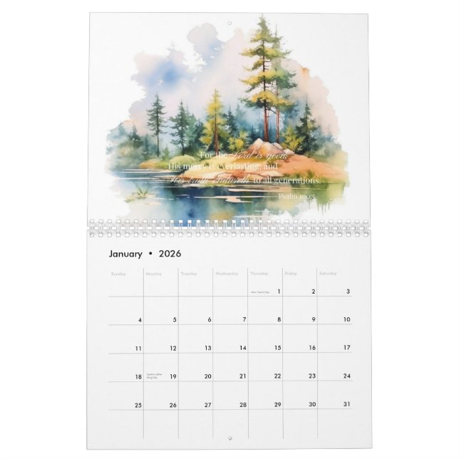 Calendrier 2026 Inspirational Wall Calendar Livres de Psaumes (Jan 2026)