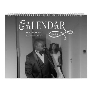 Calendrier 2026 Mariage Élégant Moderne 14 Photos Jeunes Mari