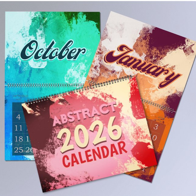 Calendrier 2026 modern abstract colorful retro  (Créateur téléchargé)