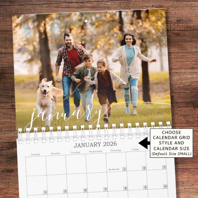 Calendrier 2026 Modern Custom Photo Script Family (Créateur téléchargé)