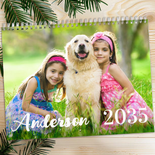 Calendrier 2026 Moderne Simple Personnalisé Photos Familiales