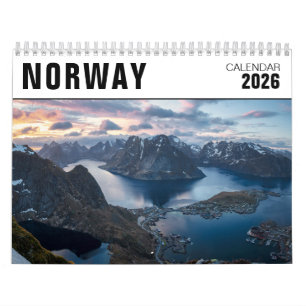 Calendrier 2026 Norvège photo paysage