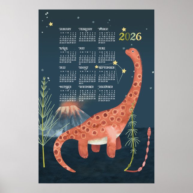 Calendrier 2026 Poster Brachiosaurus (Devant)