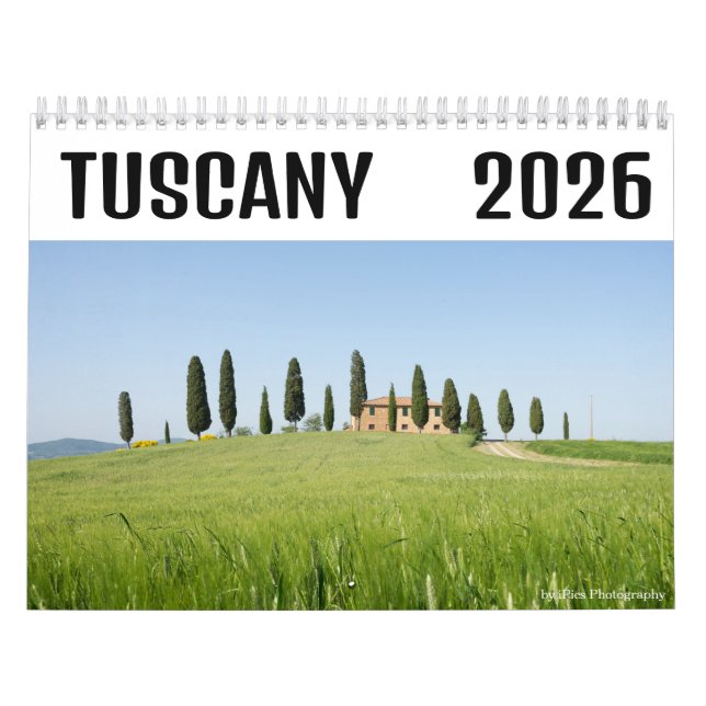 Calendrier 2026 Tuscany landscape photography  (Protection)