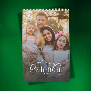Calendrier 2026 Typographie Élégante Moderne Photo de Famille