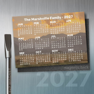 Calendrier 2027 avec Montagnes - Carte Magnétique