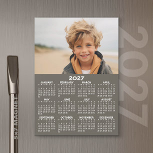Calendrier 2027 avec photo - Carte magnétique de l
