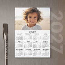 Calendrier 2027 avec Photo - Carte Magnétique pour