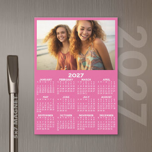 Calendrier 2027 avec Photo - Carte Magnétique pour