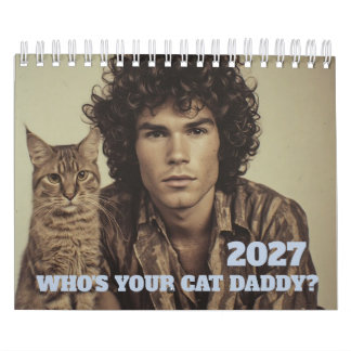 Calendrier 2027 des hommes sexy avec des chats
