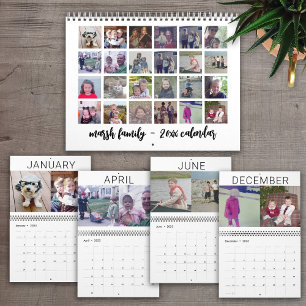 Calendrier 2027 Famille Moderne 24 Photo Minimal