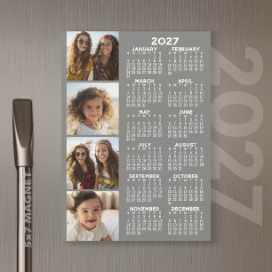 Calendrier 2027 pour 4 photos - Carte magnétique g