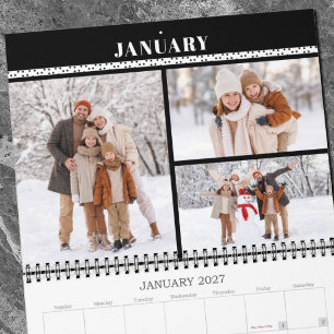 Calendrier 2027 simple moderne minimaliste famille photo coll
