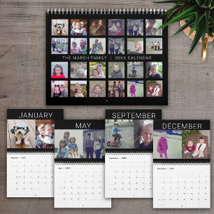 Calendrier 24 Photo Collage - 2 Par Mois Famille Moderne