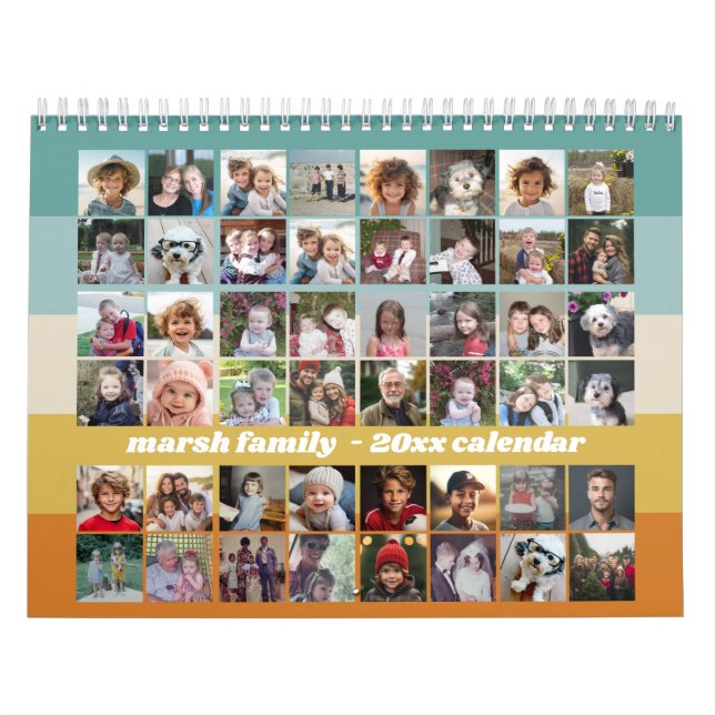 Calendrier 48 Photo - Retro Stripe Colorful Family (Protection)