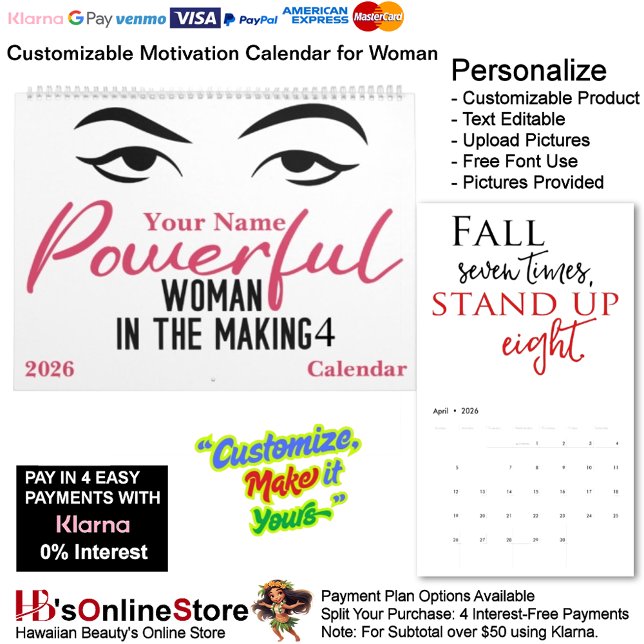 Calendrier 4 Powerful Woman in The Making Motivation Goals (4 Powerful Woman in The Making Motivation Goals Calendar.)