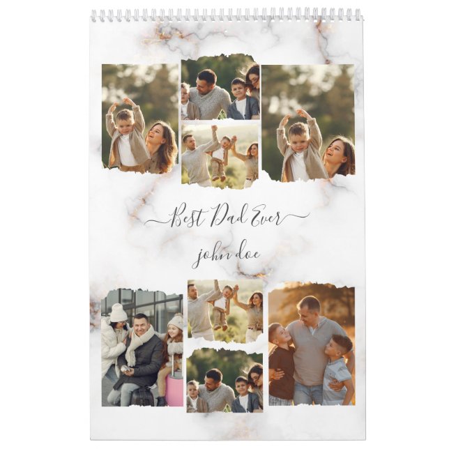 Calendrier 8 Huit Photo Moderne Élégant Collage Famille Amour (Protection)