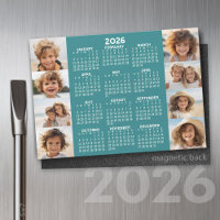 Calendrier - 8 Photos Basic Blue White Magnet