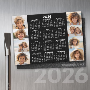 Calendrier - 8 Photos - Magnet noir blanc de base