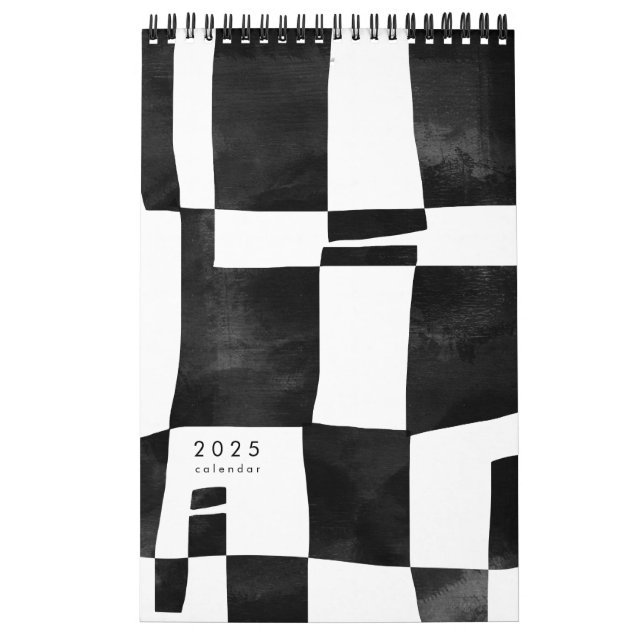 Calendrier Abstrait d'art noir et blanc (Protection)