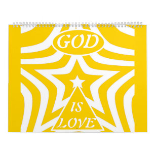 Calendrier Achempong Dieu Est Amour Star Cyber Jaune Mensuel