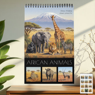 Calendrier African Animals Calendar 2026 / African Wildlife