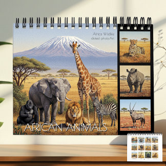 Calendrier African Animals Calendar 2026 / wild Africa