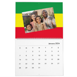 Calendrier Ajouter votre photo   Drapeau Rasta Afrique Ethiop