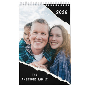 Calendrier Album photo personnalisé en noir et blanc pour la