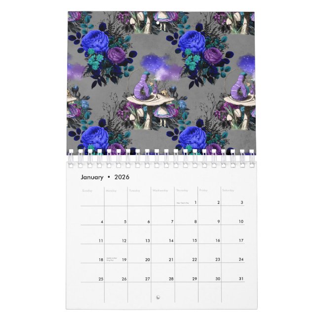 Calendrier Alice au pays des merveilles Fleurs de la chenille (Jan 2026)