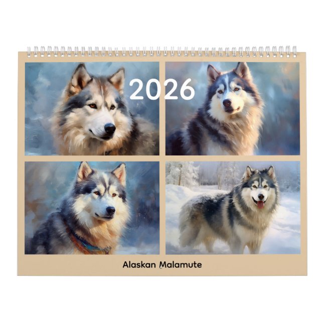 Calendrier All-American Dog Breeds 4 Per Page Custom Photo (Protection)