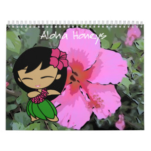 Calendrier Aloha Honeys Hula Girl Hawaiian Floral