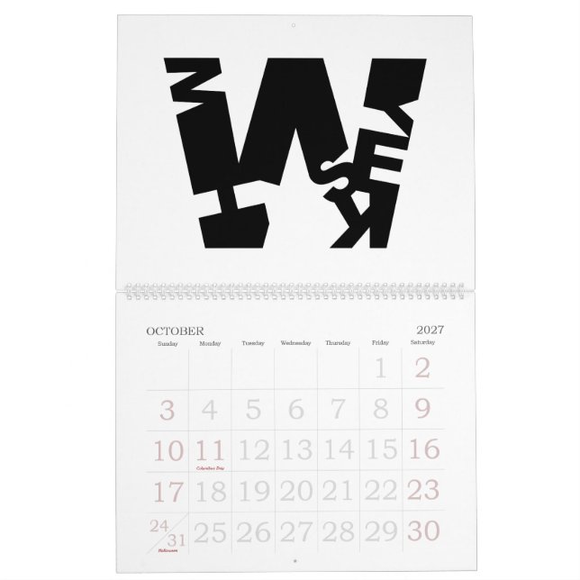 Calendrier Alphabet d'orthographe 24 mois (Oct 2027)