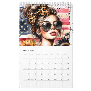 Calendrier Américaine Babe Patriotique Femme Américaine