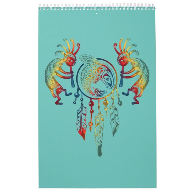 Calendrier Amérindien Kokopelli Whale Dreamcatcher 1 (Protection)