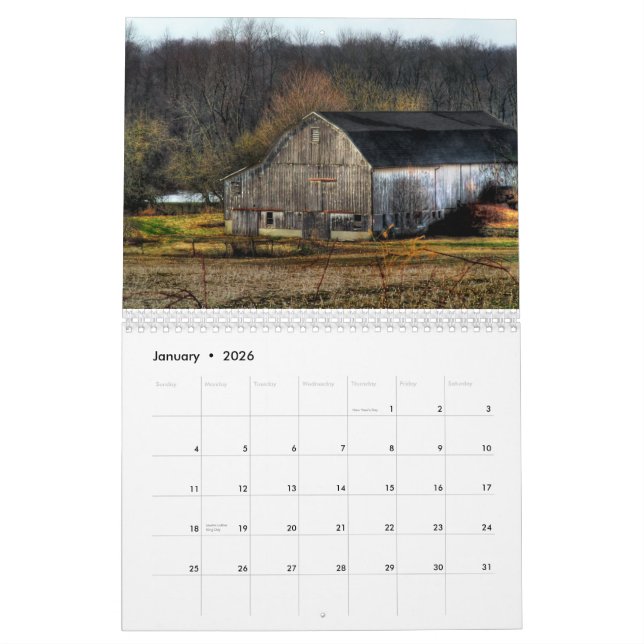 Calendrier amish des granges 2013 de pays (Jan 2026)